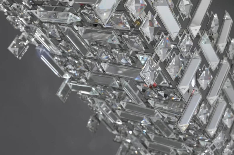 Decorative linear crystal chandelier for kitchen island lighting