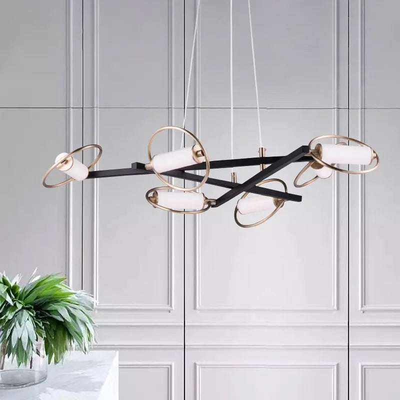 Nordic ring beam LED chandelier kitchen island