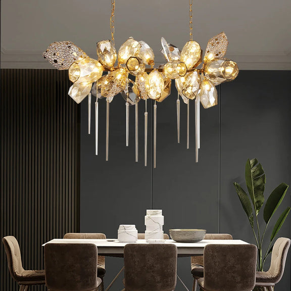 High end postmodern glass chandelier living room