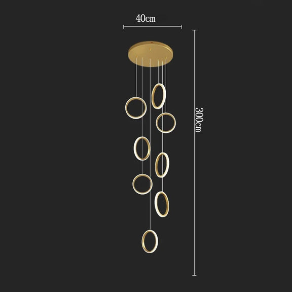 Modern floating LED ring pendant high ceiling