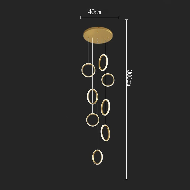Modern floating LED ring pendant high ceiling