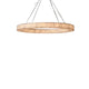 Onyx effect LED ring chandelier gold frame