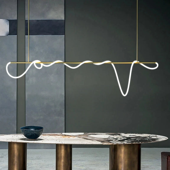Nordic gold wave pendant light modern interior