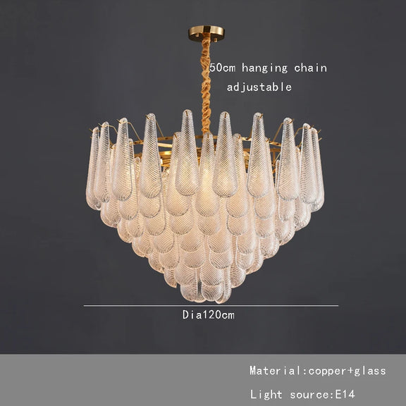 Decorative glass ceiling light for luxury interiors