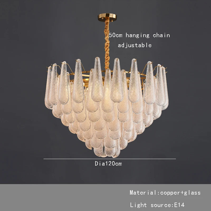 Decorative glass ceiling light for luxury interiors