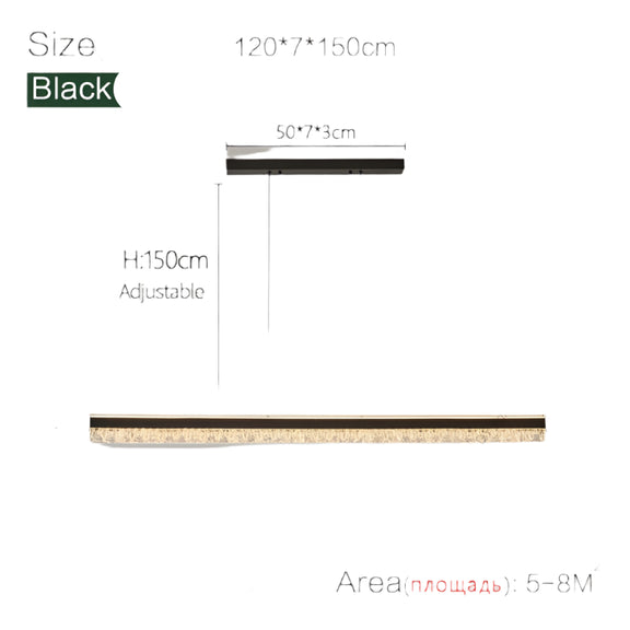 Sleek crystal-edge LED pendant lamp for modern dining and bar interiors
