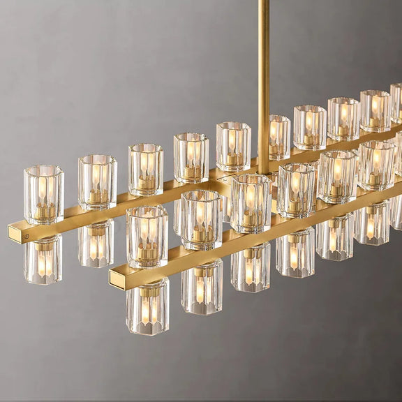 Luxury crystal linear LED light for contemporary interiors