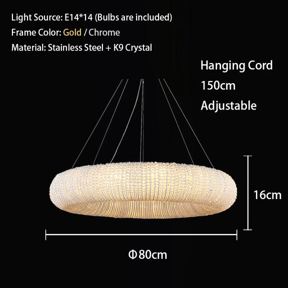 postmodern crystal ring ceiling light