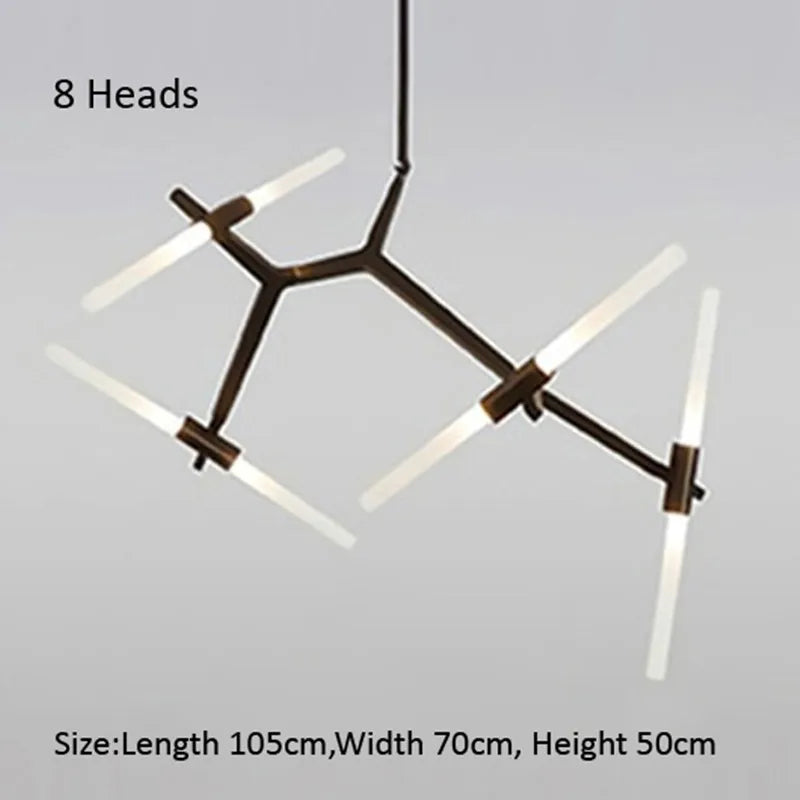 Loft style sputnik chandelier modern interior