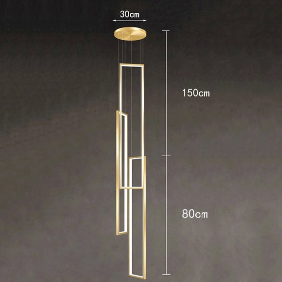 Minimalist vertical LED chandelier foyer lighting
