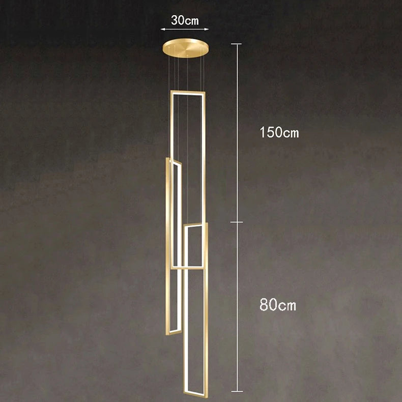 Minimalist vertical LED chandelier foyer lighting