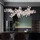 Nordic leaf cluster LED chandelier dining room