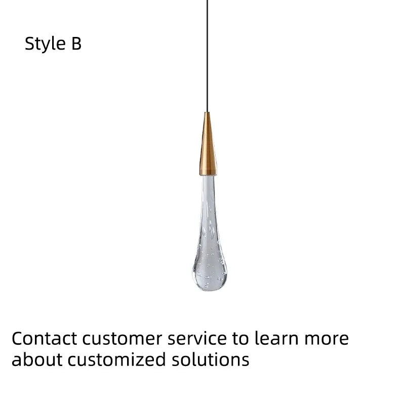 cascading glass drop chandelier pendant view