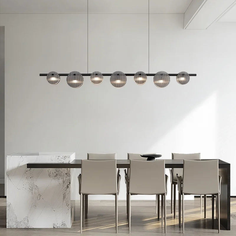 Linear globe chandelier kitchen island lighting