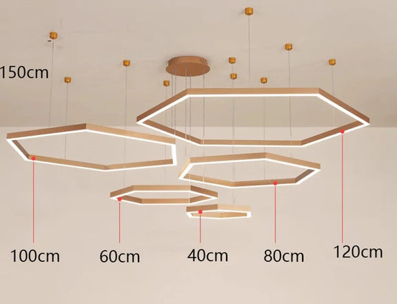 Geometric hexagon chandelier LED architectural lighting