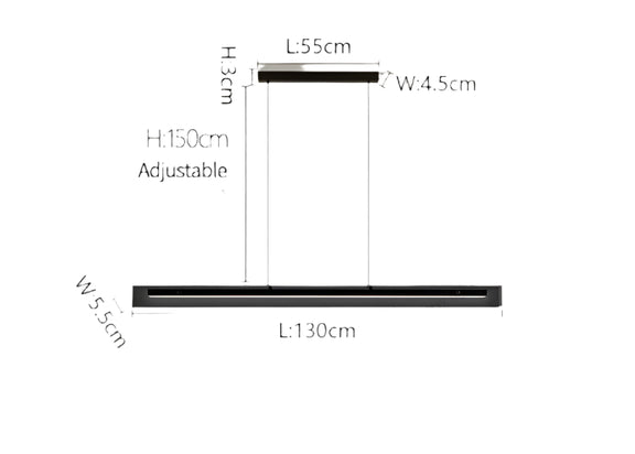 Slim minimalist black chandelier for modern interiors