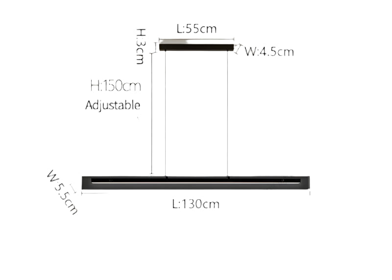 Slim minimalist black chandelier for modern interiors