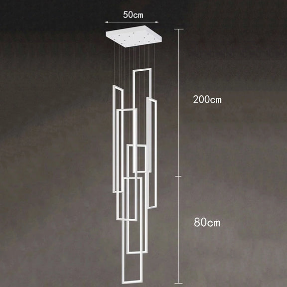 Luxury staircase LED chandelier duplex home