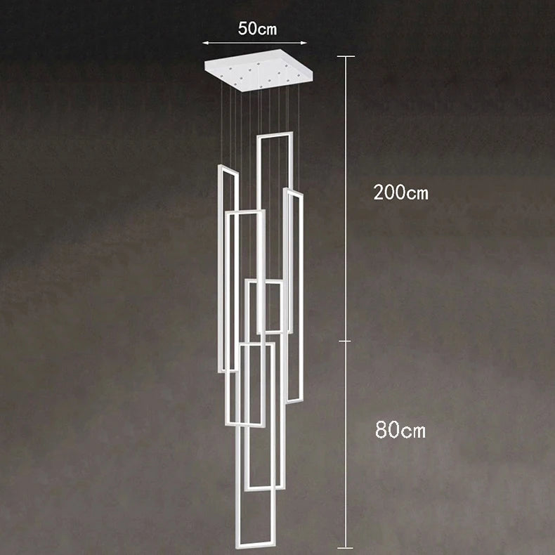 Luxury staircase LED chandelier duplex home