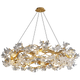 Gold branch chandelier with waterdrop crystal leaves