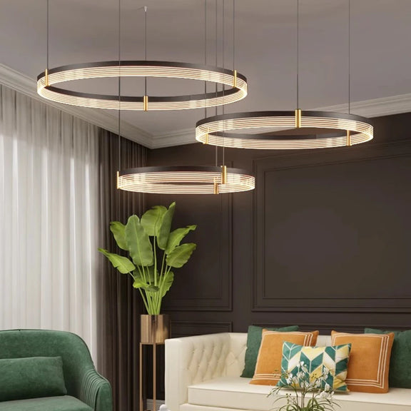 nordic led ring chandelier multi circle design
