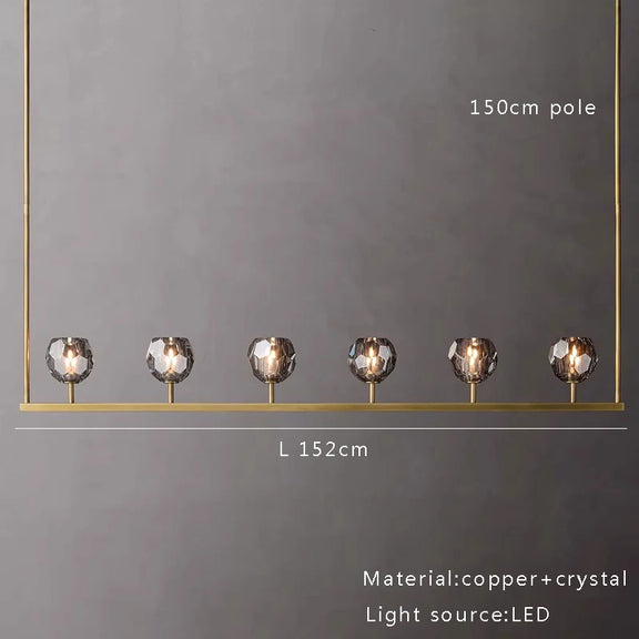 Luxury LED crystal pendant light for kitchen island