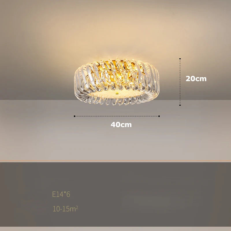 Dimmable LED glass ceiling light modern interior