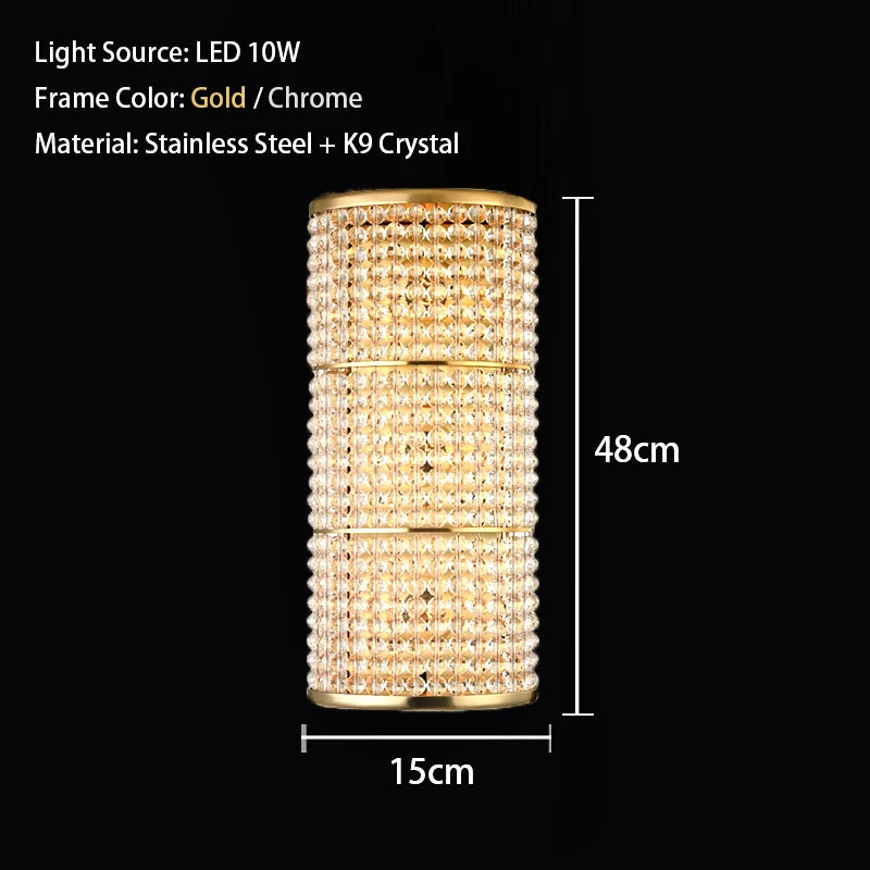 luxury crystal ring light living room