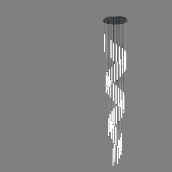 Modern black LED drop pendant staircase lighting