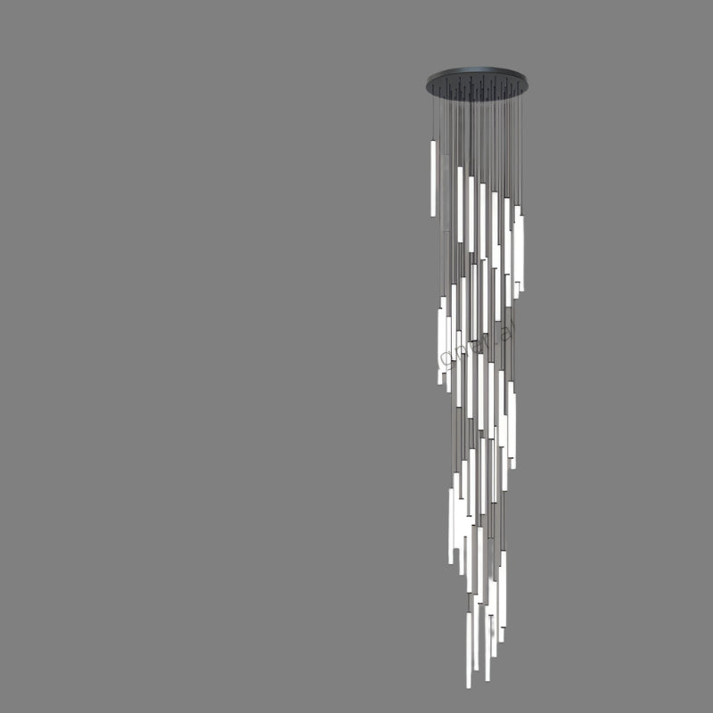 Modern black LED drop pendant staircase lighting