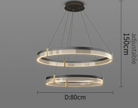 Contemporary layered LED ring ceiling light design