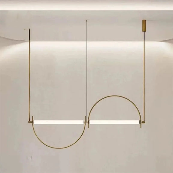 Designer semi circular LED pendant light interior