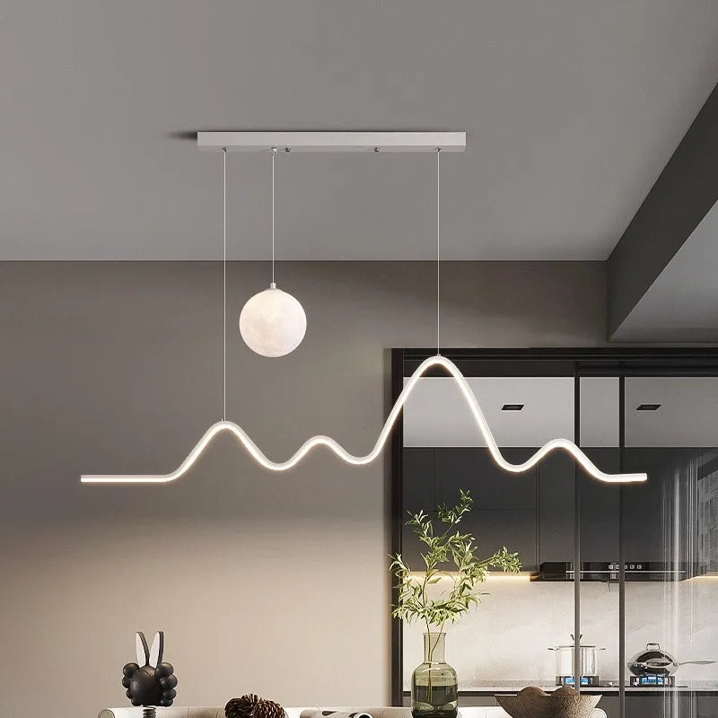 minimalist wave pendant lamp kitchen island