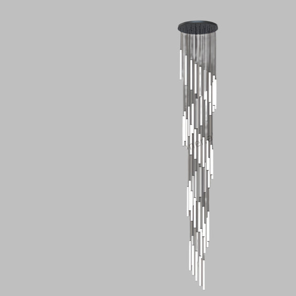 Architectural vertical LED chandelier foyer lighting