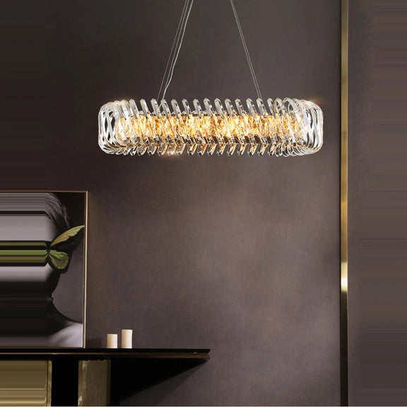 LED glass rod chandelier art deco ceiling light