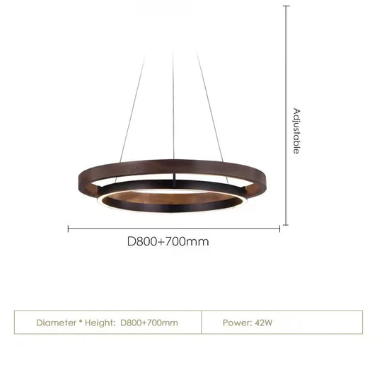 Modern circular wood grain pendant light ceiling