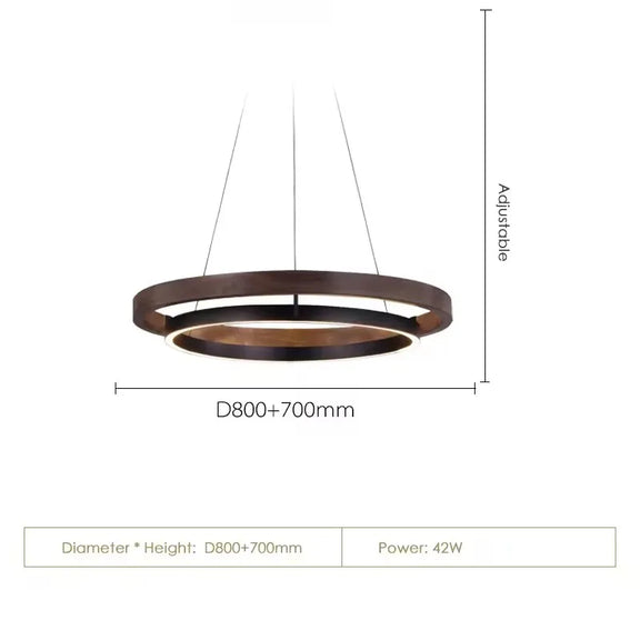 Modern circular wood grain pendant light ceiling