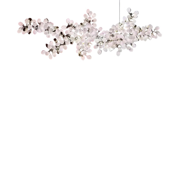 Contemporary leaf cluster LED chandelier interior