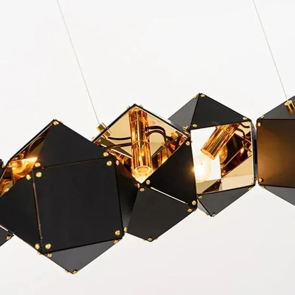 Art deco cube hanging light fixture