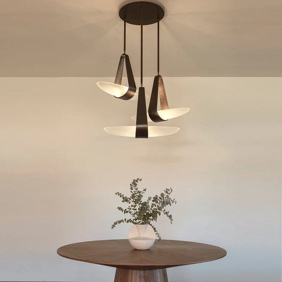 Modern Nordic leather pendant café lighting
