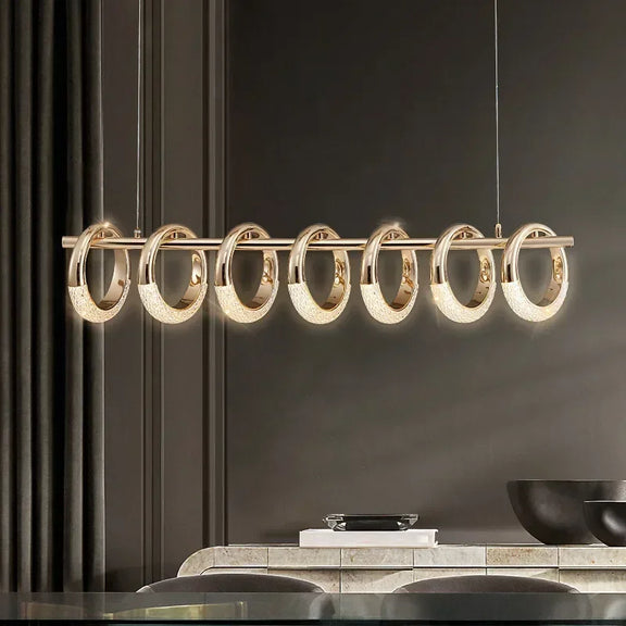 Contemporary gold ring pendant light living room