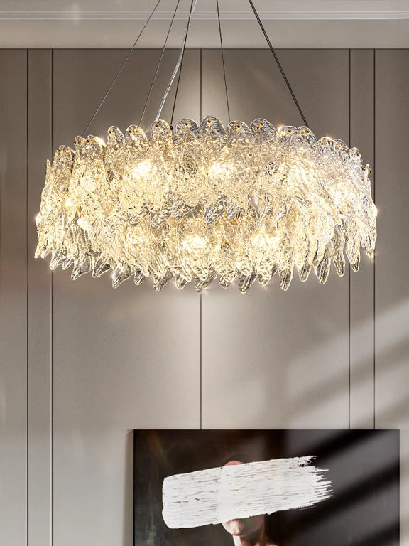 frosted crystal ring chandelier pendant