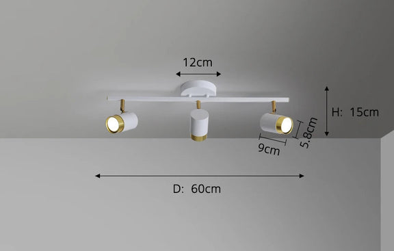 Adjustable LED spot head track light ceiling fixture