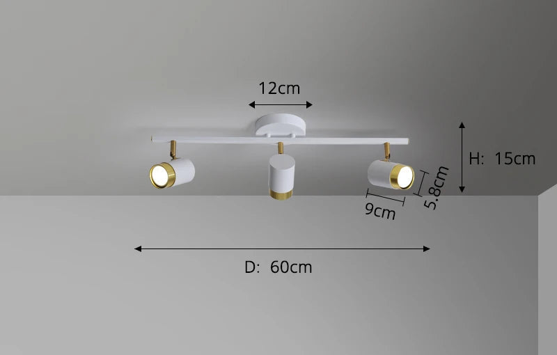 Adjustable LED spot head track light ceiling fixture