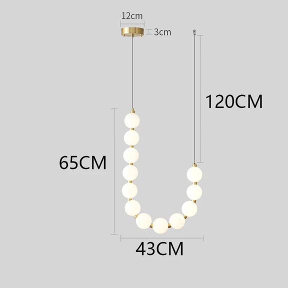 Modern Nordic globe LED chandelier double height space