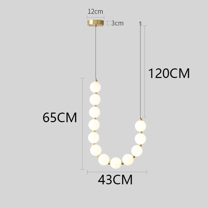 Modern Nordic globe LED chandelier double height space