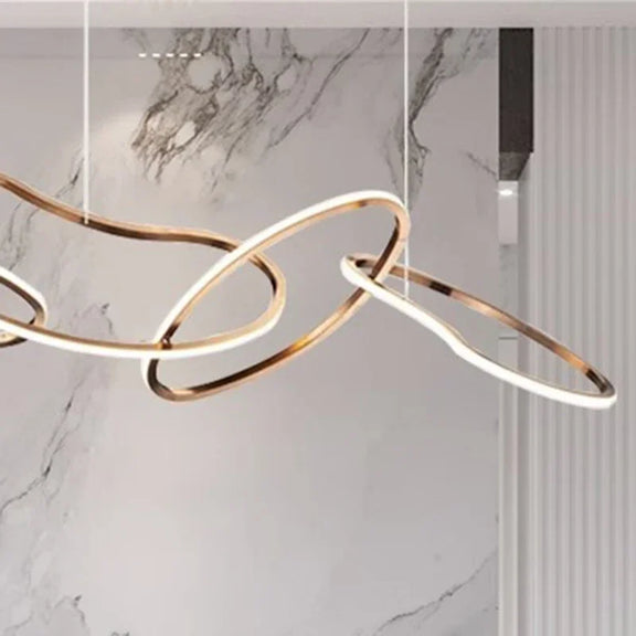 Modern ring loop LED chandelier living room