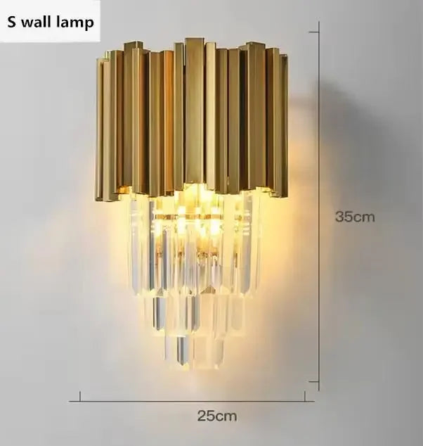 Luxury gold crystal dining chandelier illuminated