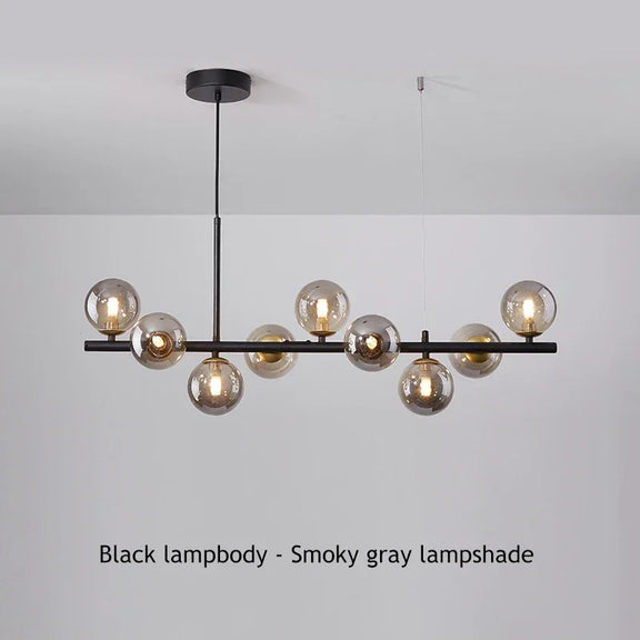 Modern dining room linear pendant chandelier