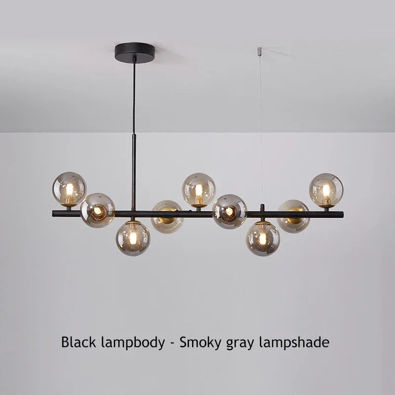Modern dining room linear pendant chandelier